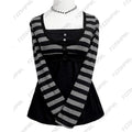 Lace Aesthetics Graphic Print Casual Gothic Y2k Long sleeve Top Spicy Girls Hip Hop Crop top Punk Streetwear Long sleeve T-shirt