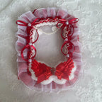 Lace bar ji matt decorative card cover bow ribbon pearl photo small card storage display handmade DIY handmade decorative auxili