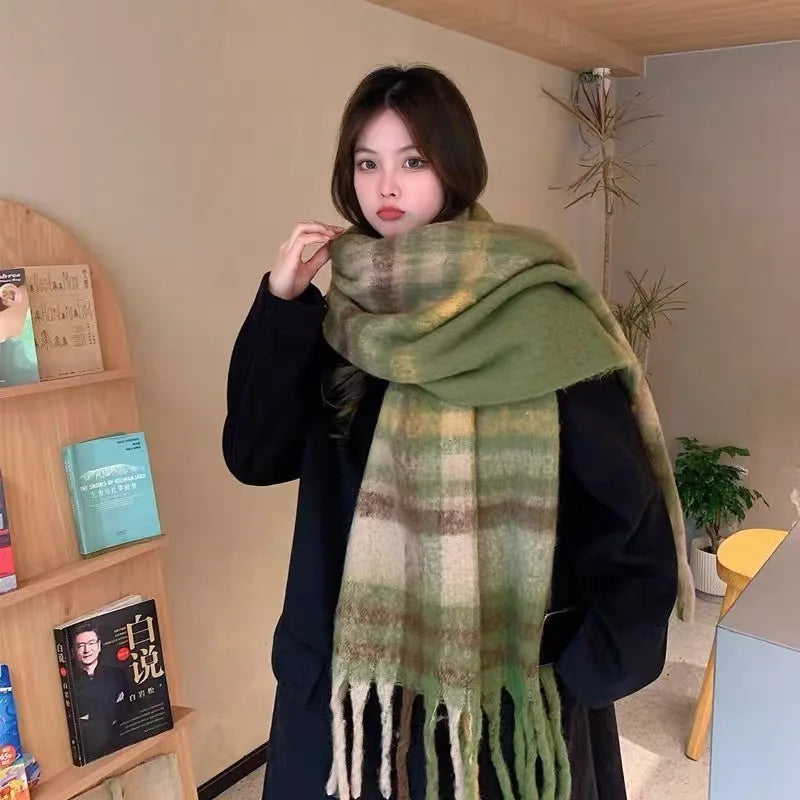 2025 Hot  Luxury Winter Thick Warm Scarf Women Cashmere Shawl and Wraps Pashmina Neckerchief Bufanda Female Long Tessel Echarpe