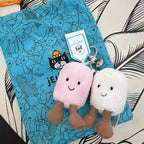Cute Two-Tone Cat Plush Keychain – Soft Cotton Candy-Style Doll Bag Pendant, Car Hanging Accessory & Holiday Gift