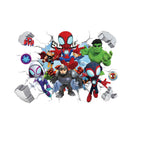 Cute mini Spiderman Super Heroes Wall Stickers For Kids Room Decoration Home Bedroom PVC Decor Cartoon Movie Mural Art Decals