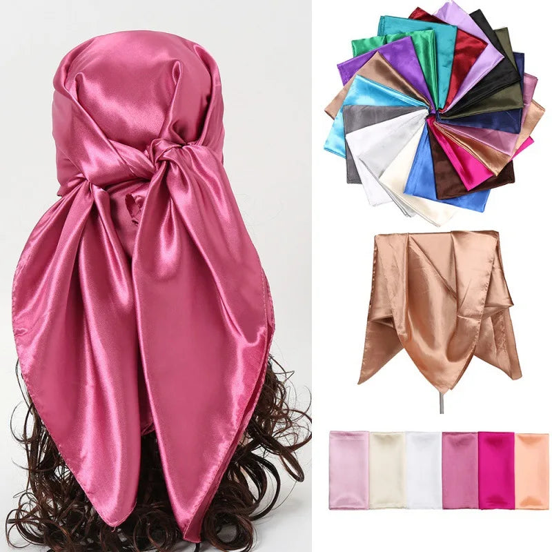 Luxury Satin Silk Feel Scarf for Women Hijab Shawl & Head Wrap