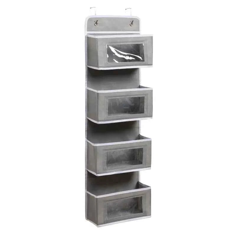 1pc Four-layer Storage Bag Door Hanging Fabric Organizer Bag For Sundries Items Underwear Socks