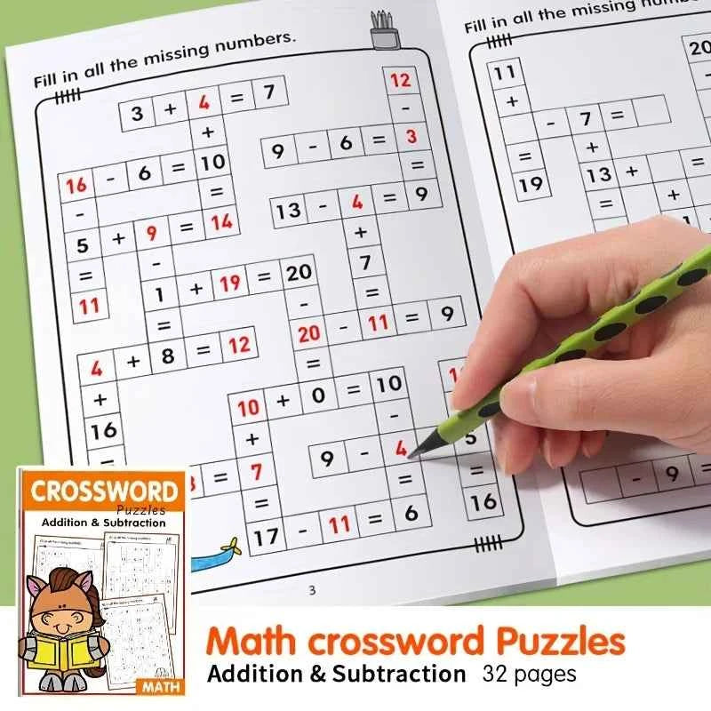 Children's Math Exercise Books, Addition and Subtraction Practice Books, Early Education Learning Workbooks, Math Improvement Tools, Children's Math Crossword Toys, Educational Books, Christmas, Birthday, Halloween Gifts