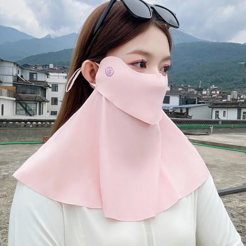 Drinking Water, Neck Protection, Sun Protection, Ice Silk Mask, No Trace, UV Protection, Cycling, Breathable and Sunshade