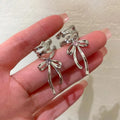 Girls New Ribbon Aesthetics Ear Clips Ballet Style Ribbon Bow-knot Ear Cuff Women Korean Fashion Kpop Earring Jewelry