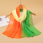 2024 New Print Chiffon Scarf Shawl Women Sunscreen Silk Scarf Turban Long Wrap Beach Travel Outdoor Accessories Trendy Headband