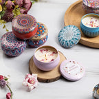1/4PCS Vintage Scented Candles Soy Wax Candle Jars Flower Fragrance Scent Candle Wedding Ceremony Birthday Gifts Home Decoration