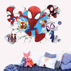 Cute mini Spiderman Super Heroes Wall Stickers For Kids Room Decoration Home Bedroom PVC Decor Cartoon Movie Mural Art Decals