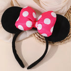 1Pc Mouse Ears Headband Polka Dot Satin Bow Mini Ears Hairband for Halloween Birthday Party Cosplay Costume Hair Accessories