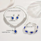 Elegant Bridal Jewelry Set Necklace Earrings with Sparkling Rhinestones Perfect for Weddings Parties
