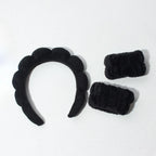 3PCS Stylish Washing Headband Set Wristbands Scrunchies Spa Bubble Headband for Washing Face Makeup Shower Skincare