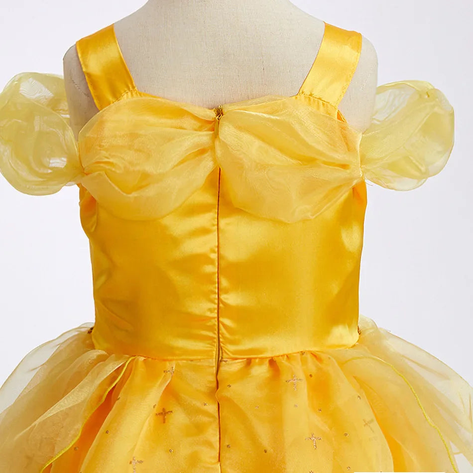 Girls Belle Deluxe Princess Costume – Beauty and Beast Cosplay Dress