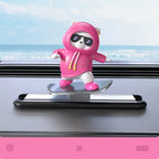 Car Automatic Sliding Skateboard Bear Alloy Cute Cartoon Scooter Center Console Ornaments Creative Car Decoration Accessories