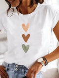 Women's Cute Slim Round Neck T-shirt, Funny Harajuku Graphic Short Sleeve, Summer Casual Daily Commute Comfort Top