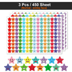 450-3000 Sheet Happy Face Stars Reward Sign Stickers Pack DIY Skateboard Suitcase Stationery Decals Decor Phone Laptop Gift Toys