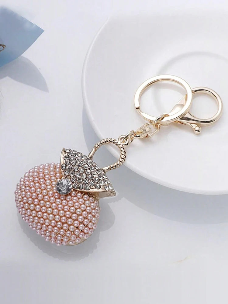 Korean Pearl Beads Diamond Studded Key Chain Advanced Exquisite Bag Pendant Holiday Gifts ﻿ ﻿