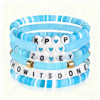 6pcs Korean Pop K-Pop Bracelet Set Multicolor Kpop Group Lettering Jewelry Durable Fan Accessory Concert Cosplay Birthday Gift