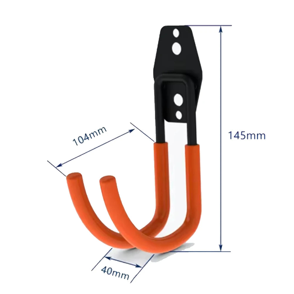 Heavy Duty Wall Mount Metal Hook Garage Organizer Bicycle Ladder Hanger Anti Slip Storage Hook For Garden Tools Home Workshop