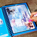 Frozen Disney Kids Puzzle Graffiti Painting Book Mickey Mouse Cars Sofia Princes Cartoon DIY Magic Watercolor Painting Gifts
