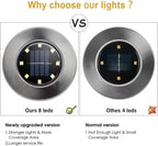 4 Pcs 8LED Solar Power Disk Light Outdoor Garden Solar Underground Light Deck Light Spotlight Buried Solar Led Lamp