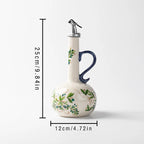BPA-Free Olive Oil Dispenser Underglaze Embossed Ceramic Oil Vinegar Can Kitchen Accessories Storage Dispenser Container Bottle