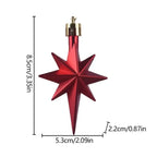 12pcs New Plastic Christmas Hanging Ornaments Star Shaped Glittering Xmas Tree Pendant Party Supplies DIY Festival Decorations