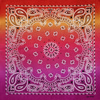 New Fashion Hip Hop 100% Cotton Bandana Square Scarf Gradient Color Paisley Headband Printed For Women/Men/Boys/Girls
