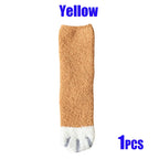 Women Socks Winter Warm Fluffy Socks Cute Animal Claw Cat Paw Footprint Fuzzy Socks Thicken Coral Fleece Home Floor Sleep Socks