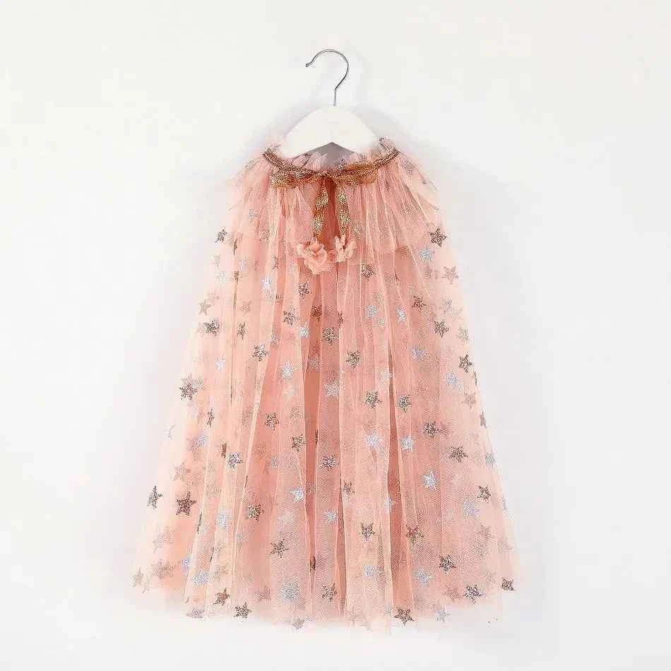 Girl Costume Children Elegant Dress Cape Kids Christmas Halloween Party Supply Girl Tulle Cloak Elsa Rapunzel Cosplay Accessory