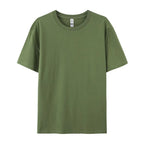 100% Cotton Solid Tshirts Men Woman Short Sleeve Fashion Brand Trend Casual Soft Clothing Tees Customized Products Summer Tops