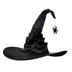 Halloween Folds Witch Wizard Black Hat Party Cosplay Costume Headgear Devil Cap Props Women Costume Accessory for Cosplay Party