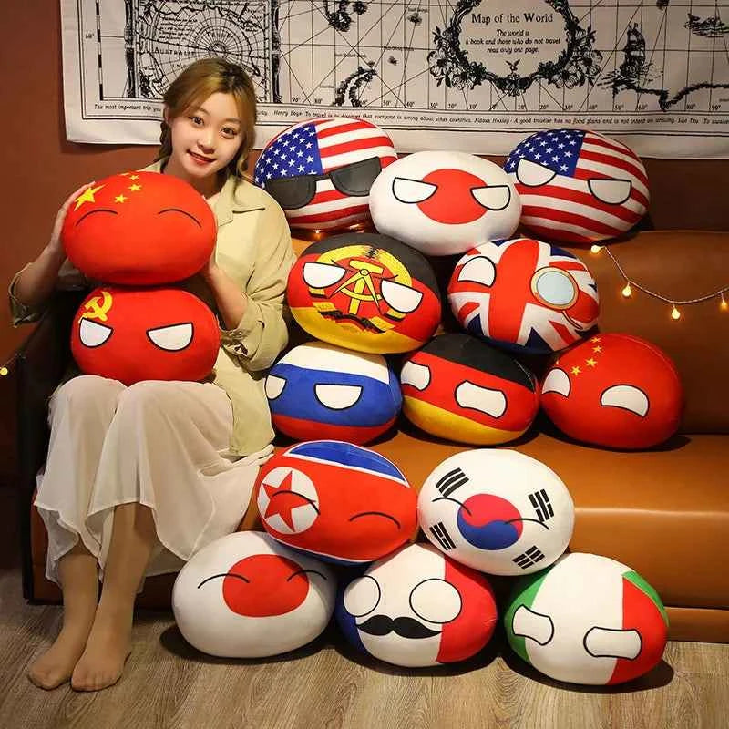 Wholesale Hot 10/30/40cm Polandball Country Ball Toy Plush Pendant Doll Countryball Ussr Usa France Russia Uk Japan Germanyitaly