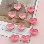 10pcs heart-shaped resin refrigerator magnets - multifunctional kitchen and office whiteboard decoration magnets
