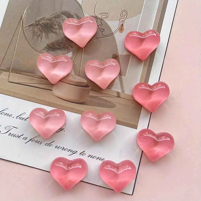 10pcs heart-shaped resin refrigerator magnets - multifunctional kitchen and office whiteboard decoration magnets