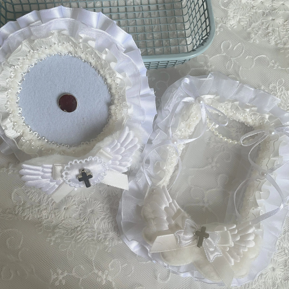 Lace bar ji matt decorative card cover bow ribbon pearl photo small card storage display handmade DIY handmade decorative auxili