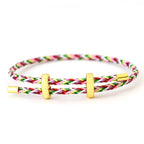 Adjustable Simple Stainless Steel Wire Charm Bracelet Unisex Sliding Knot Good Luck Red Rope Braslet Outdoor Cycling Accessories