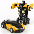 Mini 2 In 1 Car Toys One-key Transformable Car Toys Automatic Transforming Robot Model Car Diecasts Toy Boys Gifts Children Toy