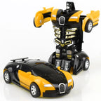 Mini 2 In 1 Car Toys One-key Transformable Car Toys Automatic Transforming Robot Model Car Diecasts Toy Boys Gifts Children Toy