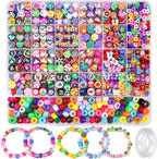 15-28Grids Polymer Clay Beads Set Letter Imitation Pearl Beads Kit Soft Pottery Beads Gift Box for DIY Craft Jewelry Making