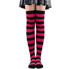 Womens Striped Thigh High Stockings Ladies Girls Black White pink Long Over Above Knee Socks femboy Cosplay Lolita Harajuku Y2k