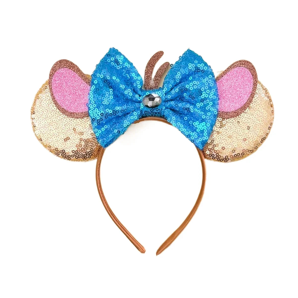 Mouse Ears Headband Cartoon Sequin Bows Headband Birthday Party Christmas Halloween Princess Cosplay Costume For Women Adult