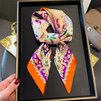 Luxury Chain Print Small Square Scarf Simulated Silk Thin Neck Scarf Fashion Sunscreen Headscarf For Women 70x70cm