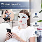 Silicone LED Mask Face With Neck 7 Colors LED Photon Red Light Infrared Therapy Flexible Facial Mask Repair Skin Wireless Use