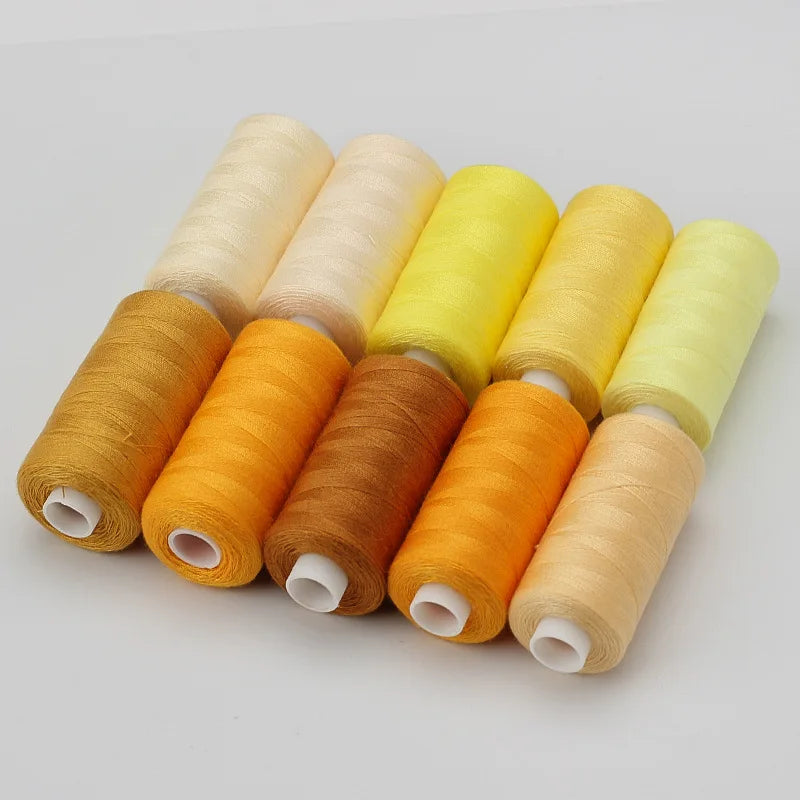 1 Set OF 10 Rolls Polyester 402 Sewing Thread For Manual and Mechanical Use, 400 Yards, DIY