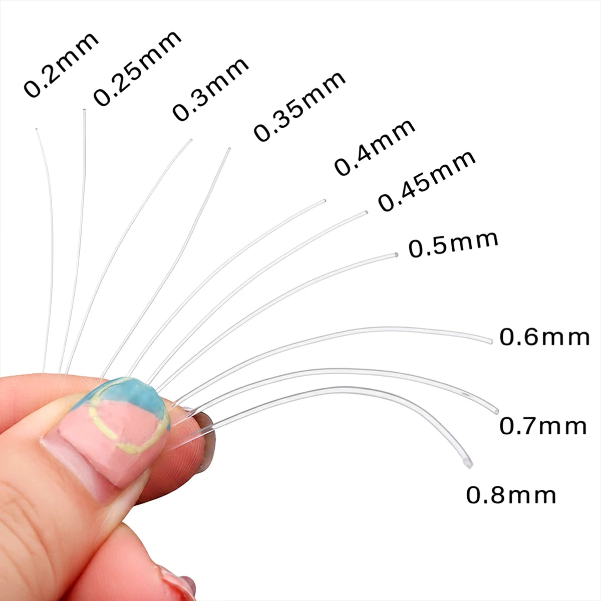 0.2-0.8mm Clear Nylon Beading Line Non Elastic Invisible Jewelry String for DIY Bracelet Necklace Jewelry Making 8-100m/Roll