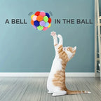 Cat Plush Ball Toy Elastic Bell Ball Self Ball Playing Cat Colorful Woolen Ball - WTN Essentials 