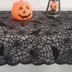 Halloween Lace Tablecloth – Bat & Skull Haunted House Party Decor