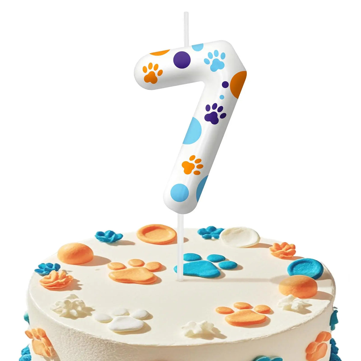 Blue Dog Paw Themed Birthday Candle Number 0-9 Party Decoration Cartoon Dog Paw Candle for Cake Toppers Party Supplies