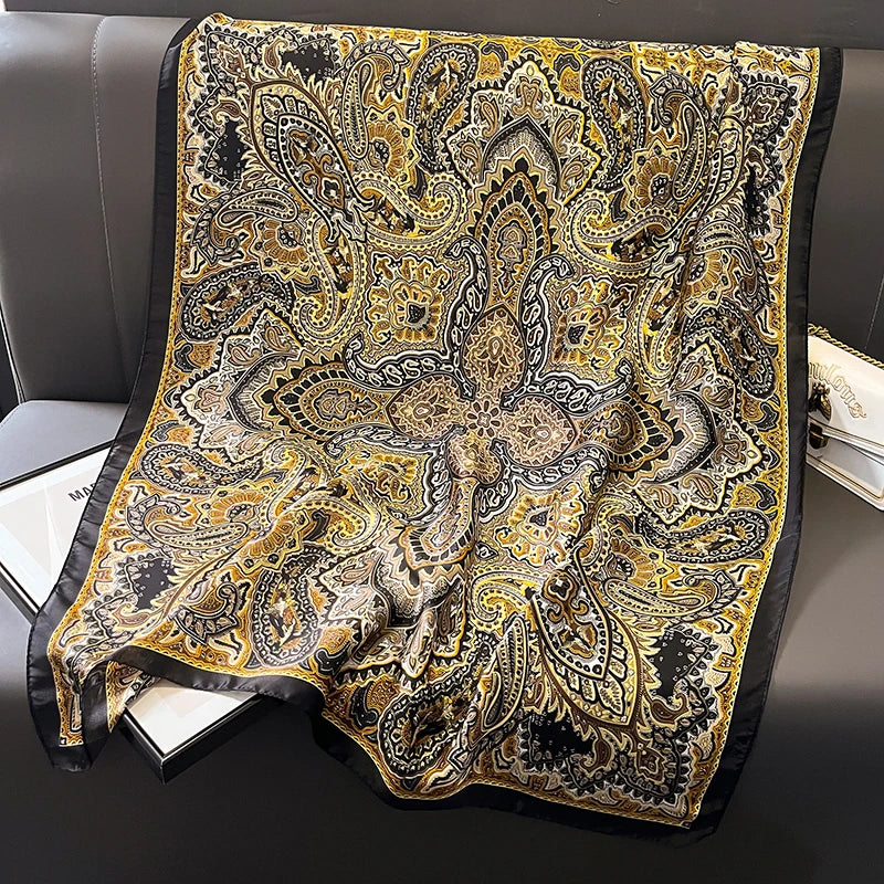 Spring Scarf Women's Luxury Design Polyester Material Smooth Scarf Soft Shawl Beach Scarf